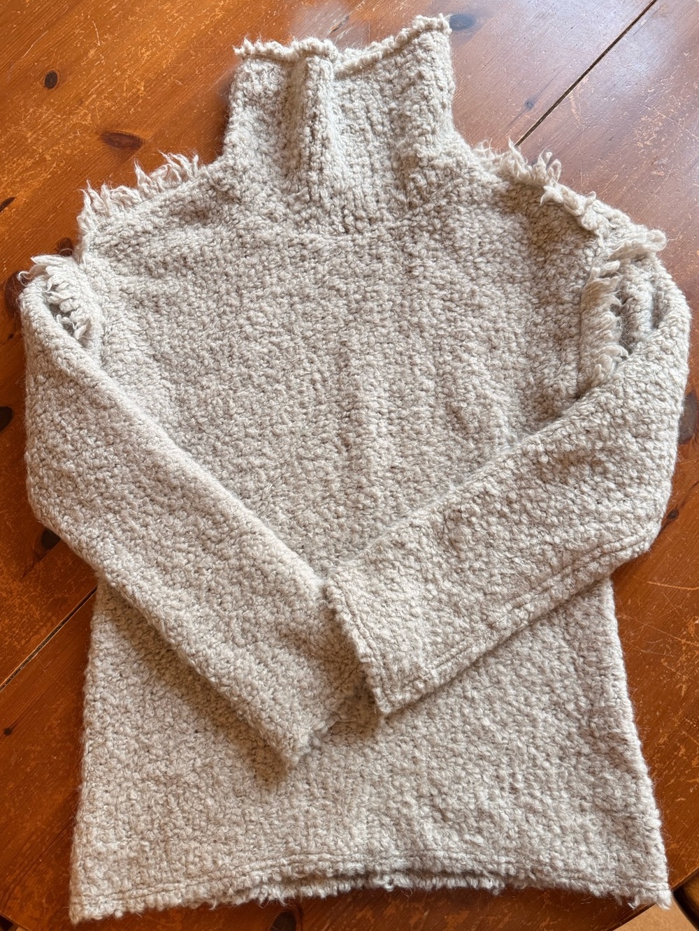 NWT IRO Creamy Gray Bouclé Turtleneck Sweater